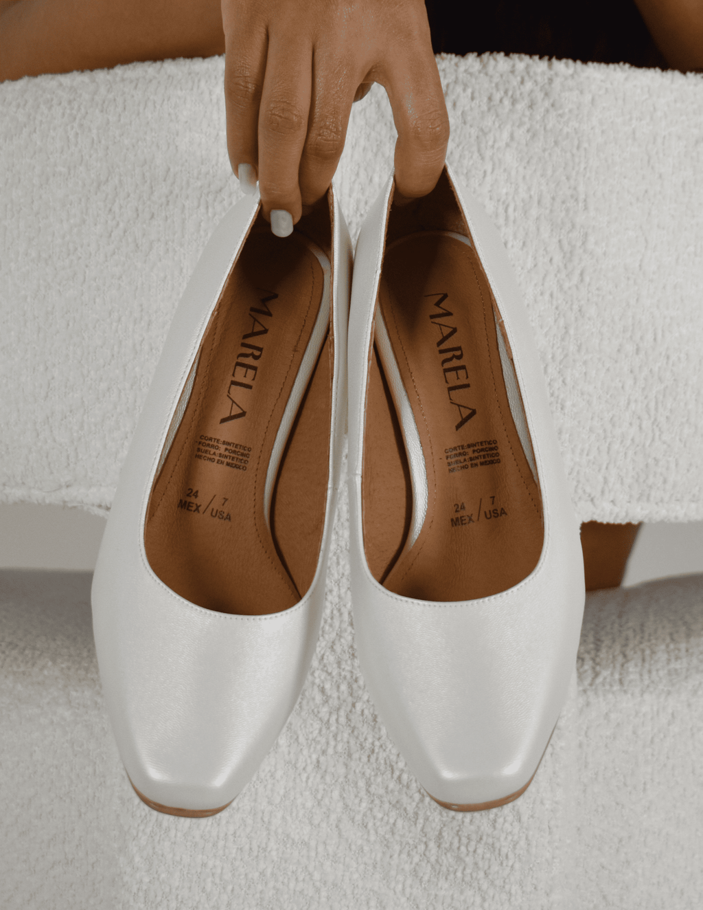 Marela 33  Blanco Perla | Zapatos de Tacón Cómodos