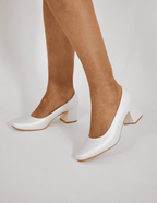 Marela 33  Blanco Perla | Zapatos de Tacón Cómodos