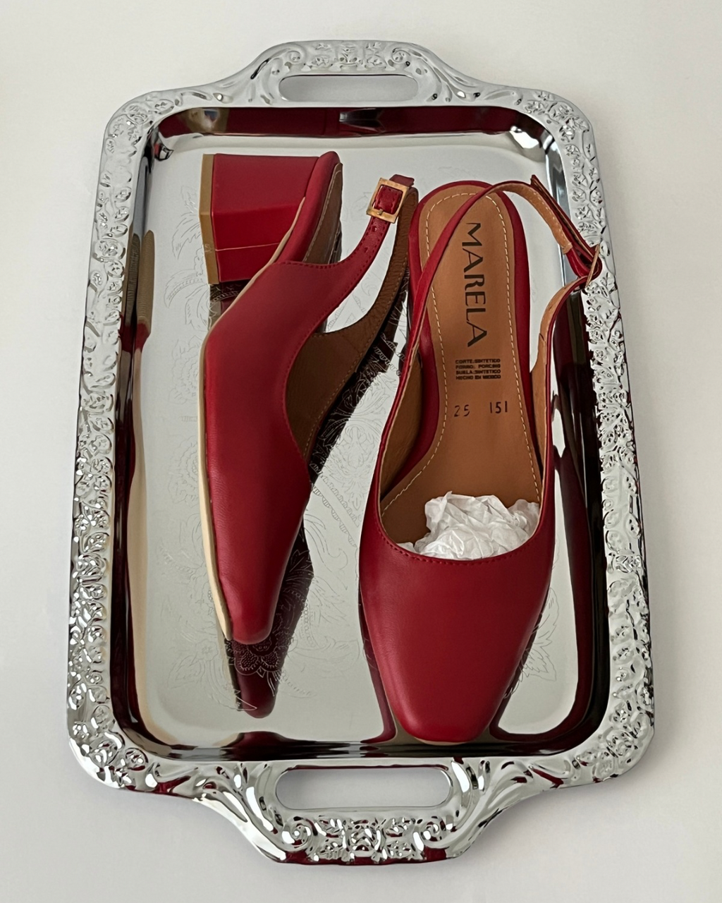 Marela 22 Rojo Cereza | Zapatos de Tacón Cómodos
