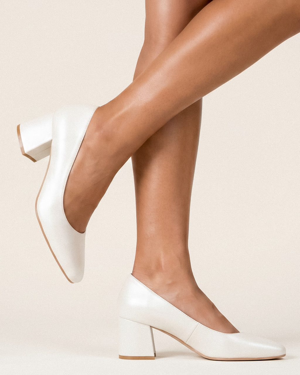 Marela 33  Blanco Perla | Zapatos de Tacón Cómodos