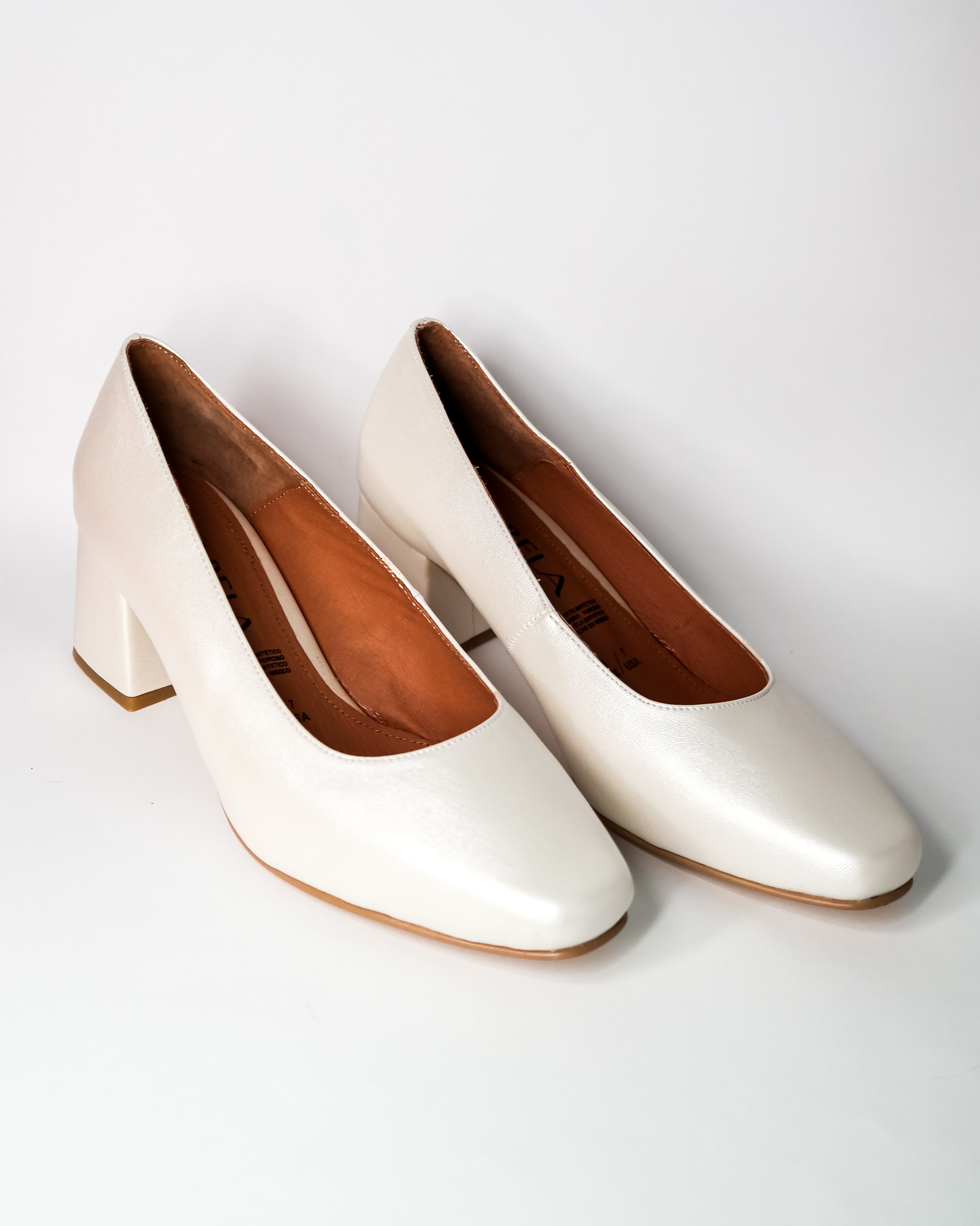 Marela 33  Blanco Perla | Zapatos de Tacón Cómodos