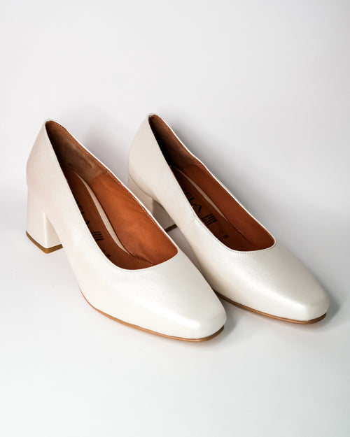 Marela 33  Blanco Perla | Zapatos de Tacón Cómodos